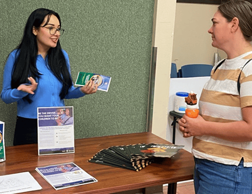 Parents learning how to model safe driving habits and teach children to make responsible choices