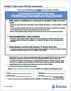 Pediatric TB Risk Assessment Form