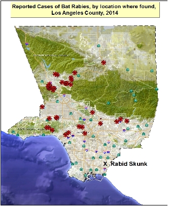 2014  Los Angeles County rabies map